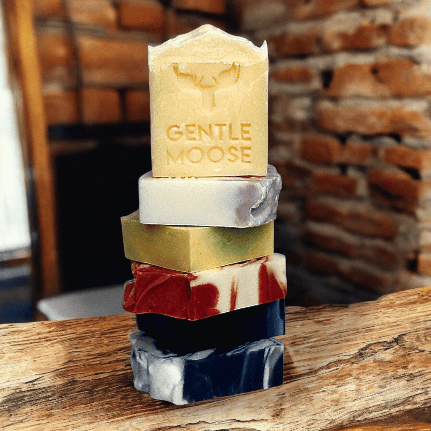 Gentle Moose best natural soap six pack, chemical free, plastic free, essential oils only for men and women made in Canada by Canadians