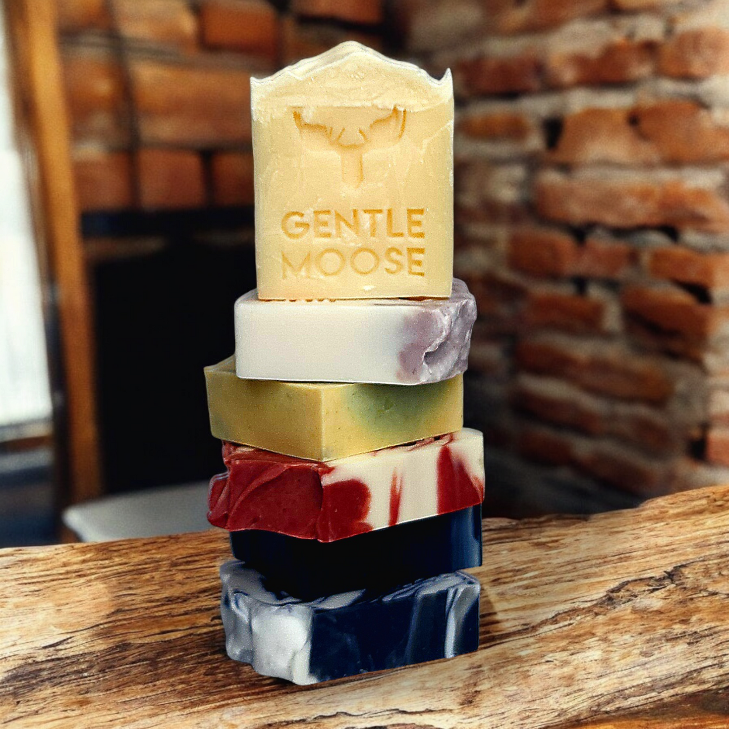 Gentle Moose best natural soap six pack, chemical free, plastic free, essential oils only for men and women made in Canada by Canadians