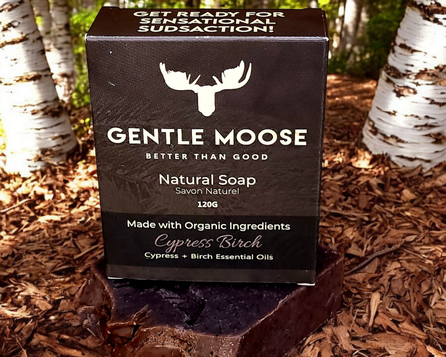 The best natural soap for men, gentle moose made in Canada with organic ingredients