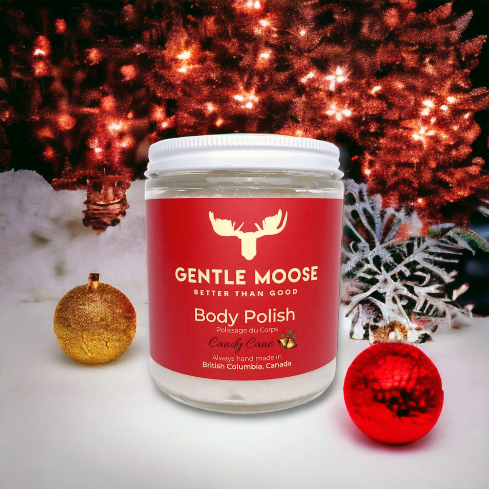 Gentle Moose Skincare Natural Body Polish Sugar Scrub Candy Cane Scent