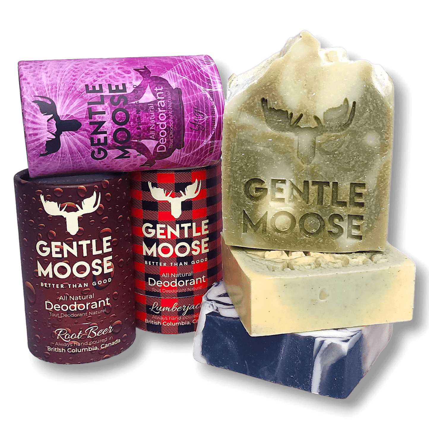 Gentle Moose Natural Skincare 3 Soaps 3 Deodorants Bundle