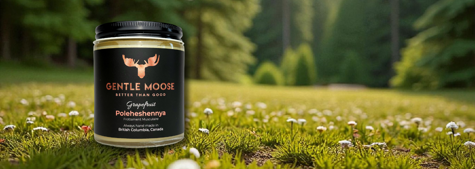 Gentle Moose Polehshennya Muscle Rub made in Canada