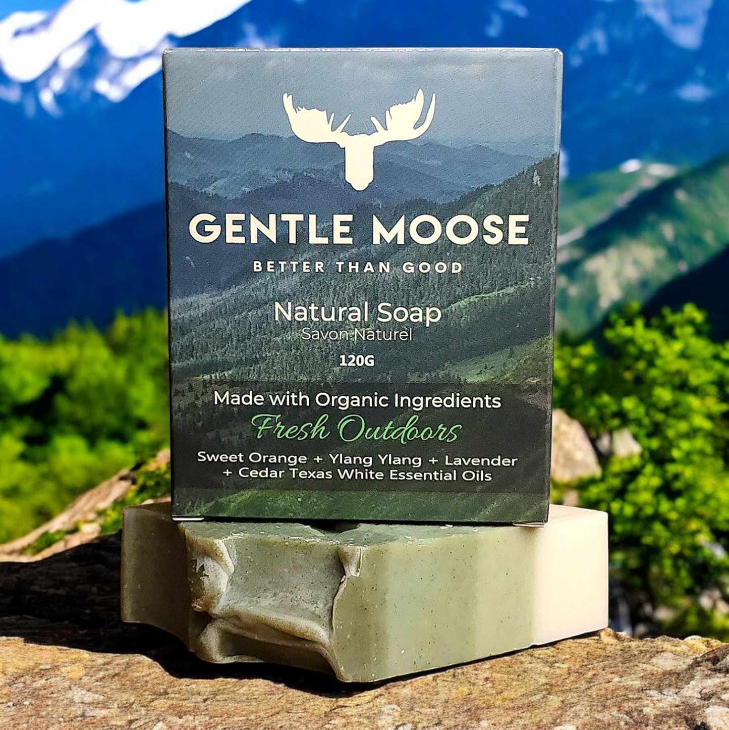 Gentle Moose Natural Fresh Oitdoors Soap with organic ingredients made in Canada