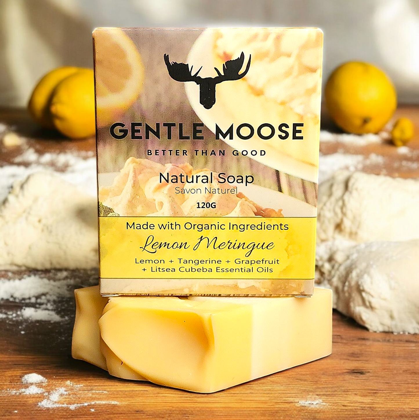 Gentle Moose Natural lemon meringue Soap with organic ingredients made in Canada