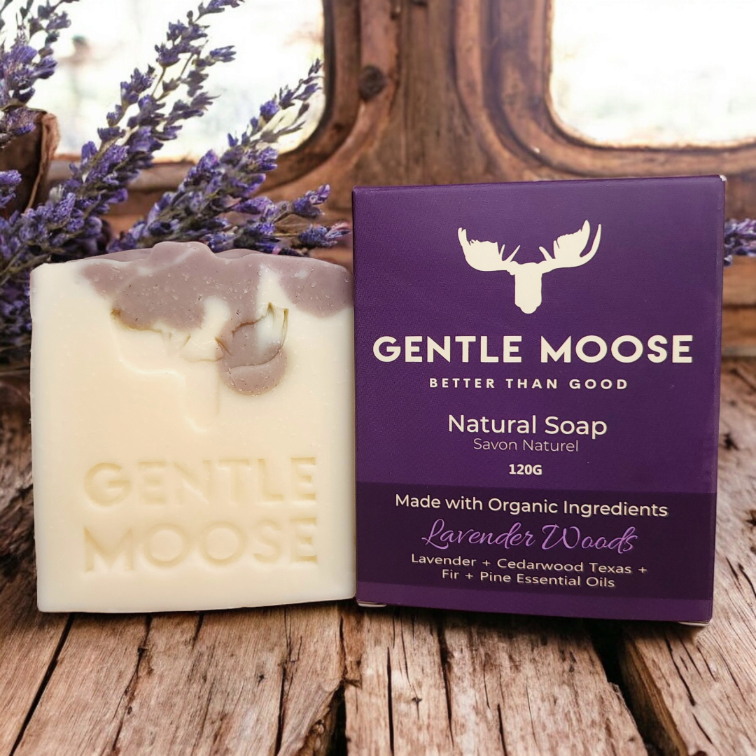 Gentle Moose Natural lavender woods Soap with organic ingredients made in Canada