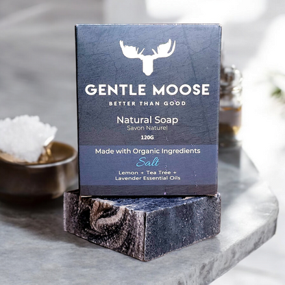 Gentle Moose best exfoliating Natural Salt Soap with organic ingredients with  essential oils made in Canada