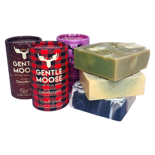Gentle Moose Natural Skincare 3 Natural Soaps 3 Natural Deodorants Bundle