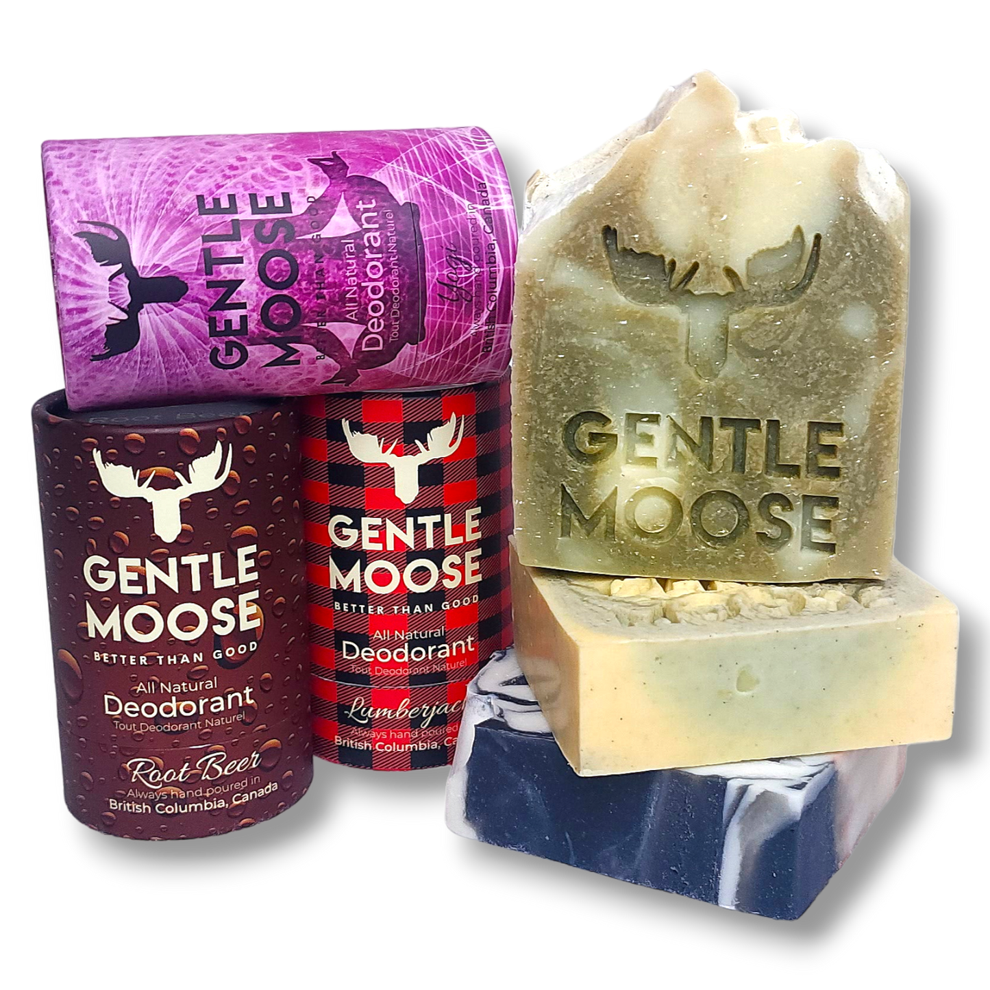Gentle Moose Natural Skincare 3 Soaps 3 Deodorants Bundle