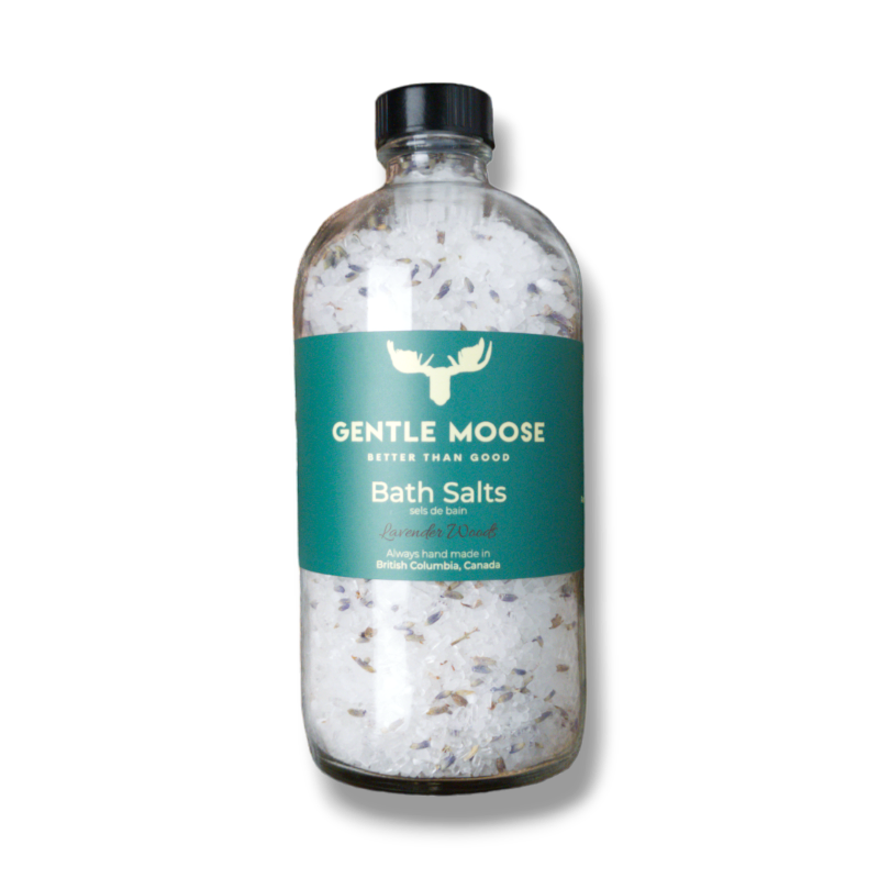 Gentle Moose Natural Skincare Lavender Woods Bath Salts made in Canada