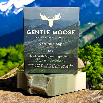 Gentle Moose Natural Fresh Oitdoors Soap with organic ingredients made in Canada