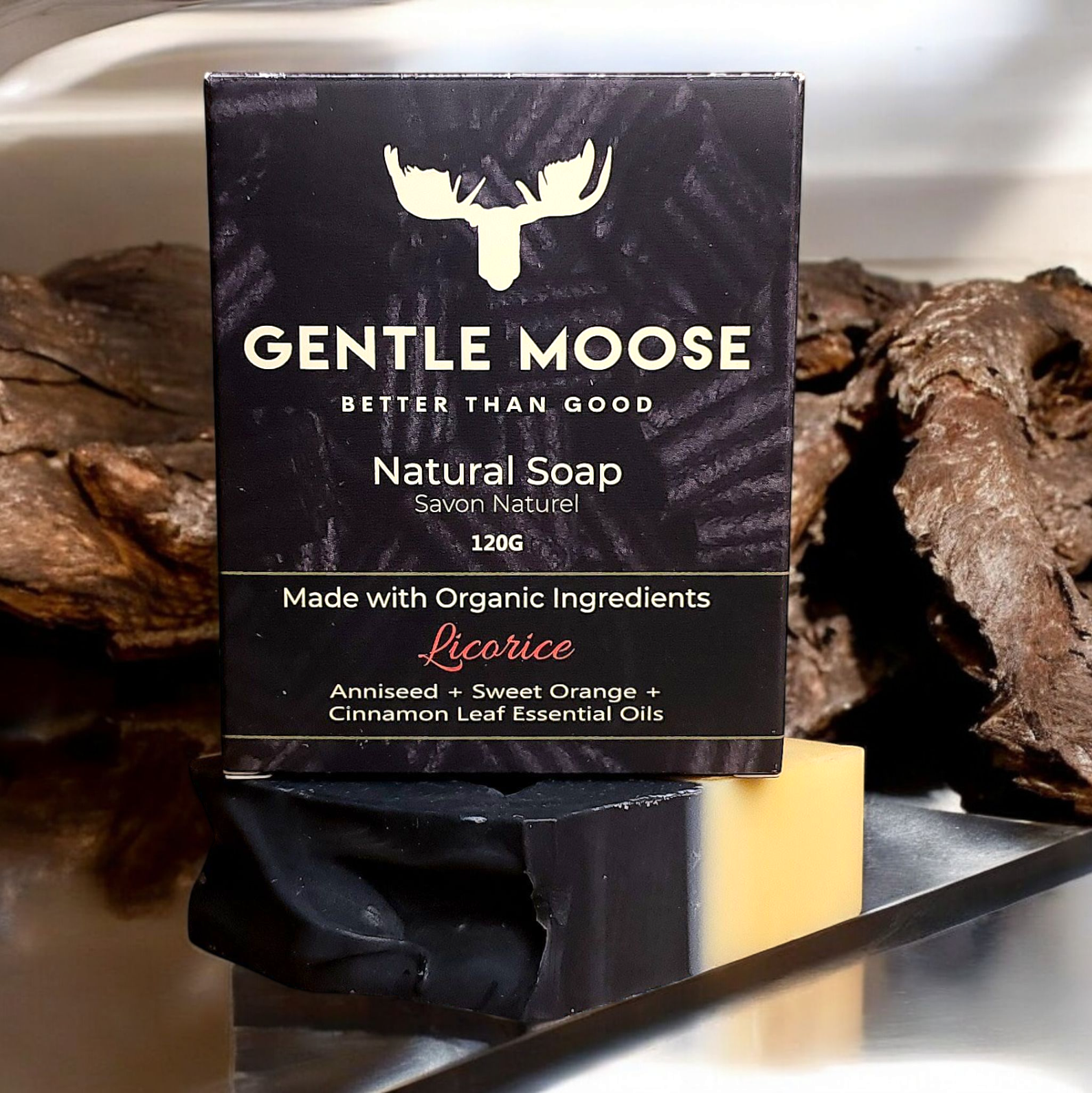 Gentle Moose Natural Black Licorice Soap made in Canada