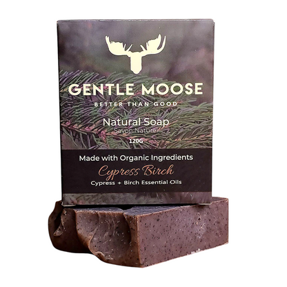 Gentle Moose Natural Cypress Birch Soap with organic ingredients made in Canada